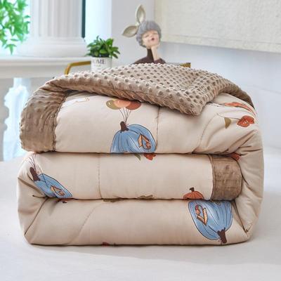 水棉豆被单亲豆豆绒四肤卡通洗豆豆被春秋被豆双人可机洗豆豆绒被