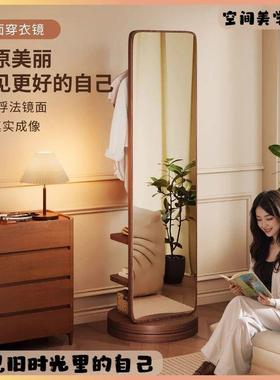 全身镜落地镜家卧室挂衣帽一体DNR可旋转用移动中古架试风衣穿衣