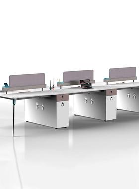 员办公桌白色烤办FB01-P02公办桌漆室电脑桌组合二人六人职位屏风