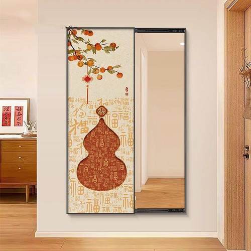 新关中MY-H173玄隐式藏式穿隐衣镜挂画卧室推拉全身镜装饰画客厅