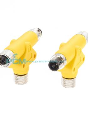 IP67M2T217LMKS编码T型芯公头4母1头分路器直插式电源连接器