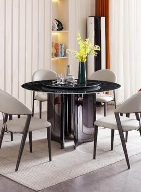 奢微c-32471晶石圆形餐桌意桌式极餐简饭桌现椅代简约家用吃饭餐