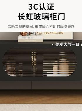 法简式轻电奢电视柜茶几一体组合约XWM代小户型安现装黑色视柜客