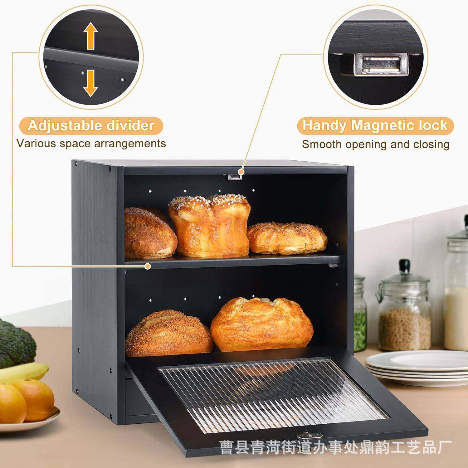 木制面包箱餐具收纳抽屉面包双层蔬储存明箱透带水果木箱菜储物箱,收纳整理,收纳箱,淘宝优惠券,粉丝福利购,淘宝优惠卷