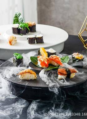 意日式陶瓷刺身三冰盘寿司盘圆形KHA意干境菜餐具酒店餐厅创文鱼