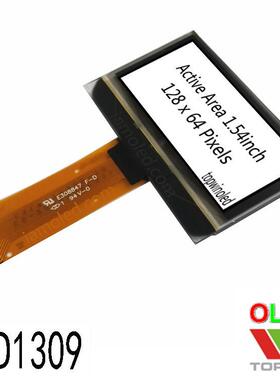 1.54英寸1.54寸白光1.54英寸oled屏UG2864KSWMG01驱动ssd1309