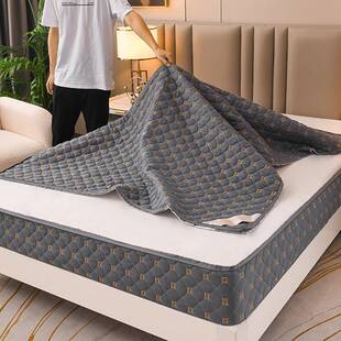 刺绣六面全包加棉床笠拉链式全脱卸床垫套席梦思保护罩防滑全包围