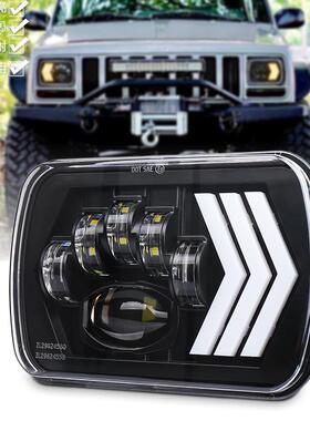 直销牧马人LED方灯55W天使眼光圈改装7寸大灯5X7货车前照明灯