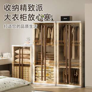 一门到底折叠衣柜成人挂大衣服折叠收纳柜多层置物架储物柜免安装