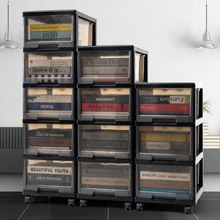 辰宁办公室文件书本收纳柜子抽屉式多层可移动整理箱带滑轮储物柜