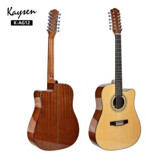 新品12弦木吉他云杉沙比利电箱民谣吉他12stringsguitar亮光