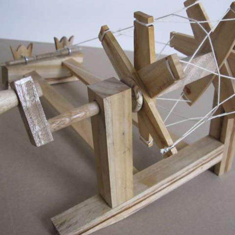 纺车模型历史教学仪器幼教农具木制手工摆件工艺品水车