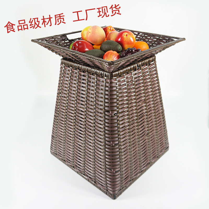连锁超市水果藤篮堆头篮蔬菜展示篮子高端品质源头工厂