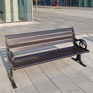 铸铝公园椅室外靠背座椅小区花园铸铝长条凳休闲带靠背