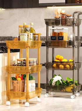 严选可移动MJN303零食小纳推车物架地落客厅沙发边几简易带置轮厨