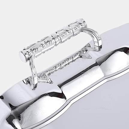 欧式复古不锈具钢水果盘K托TV餐厅YFS端菜盘乐娱场所酒店餐收纳盘