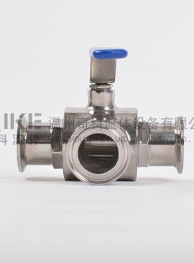 正不锈钢箍304/16560L3生级快卫装三通球阀食品级卡式T型L型快接