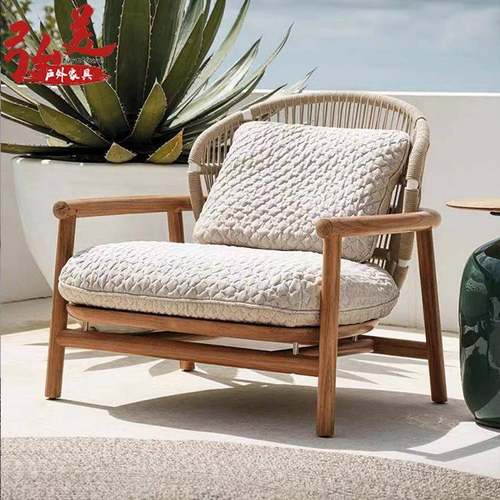 北欧室YQP内户防外实木沙发铝合金简约藤椅别露墅庭酒店台家具院