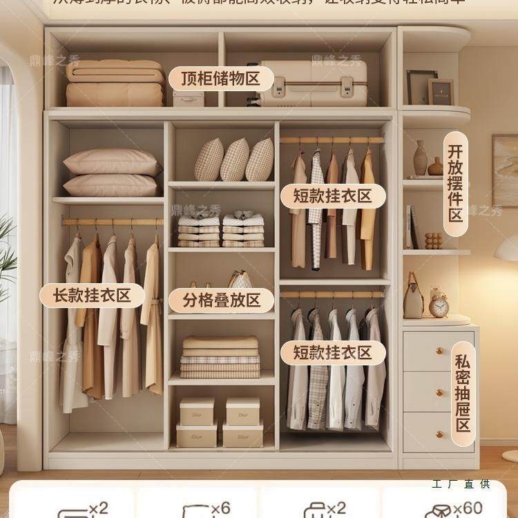 985奶油风衣家用卧柜室小户出型租房用收纳储物柜子简推拉门大衣,电子/电工,接线端子,淘宝优惠券,粉丝福利购,淘宝优惠卷