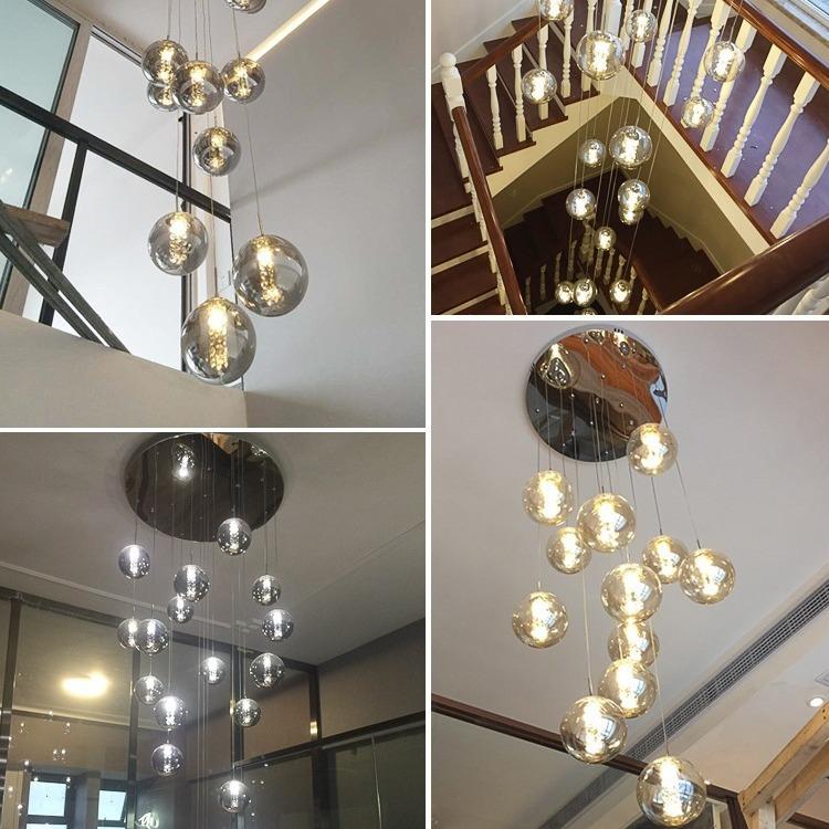 现代简约梯灯楼长吊灯墅别复式楼梯56251灯公寓旋转中空楼梯吊间