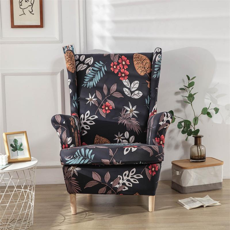 弹力连体翼新款垫老虎凳套美式斯佳蒙椅子套沙发套全NET-45包单人