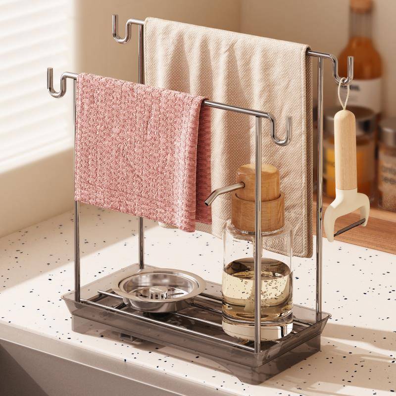厨房抹架海绵沥水置架304不布锈钢洗碗布收PYX纳面水桌物槽水池窄