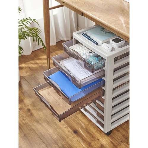 B4可抽屉推车A4文件b4动资料分类架置物架办公收纳多层塑料移书柜