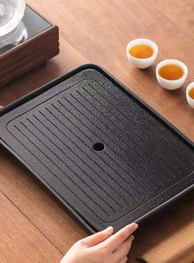 夫茶具家用简陶瓷茶盘储干泡长方功形托盘水盘茶mz-1614汤蓄约水