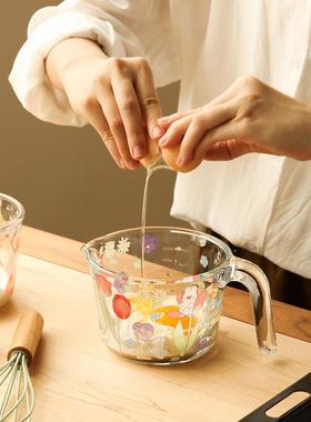 ?ZM6H莲花茉茉兔玻璃量带刻焙度早餐F767SHMM杯度量烘蓝碗杯打蛋