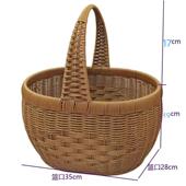 手菜篮子买水菜摘菜提篮家用田园果采摘钢架筋骨SAS收纳手提篮子