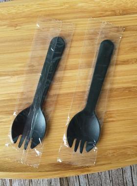 彩色磨砂独立装次性勺子蛋糕一勺包淇子叉子甜品勺冰淋水果捞RFJ