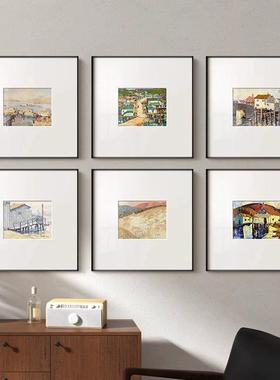 挂欧洲小清饰新乡村窗大QIE海风景客厅画餐厅床外头主卧正方形装