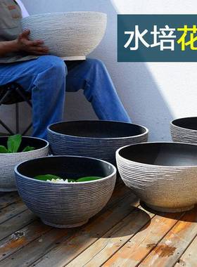 家碗莲盆加厚塑料树脂盆厂直花销北莲欧简约铜钱草一叶莲JVP睡荷