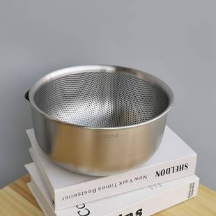 8-10篮不锈钢洗892房菜漏盆套装加厚沥水篮304家用厨和1面打蛋盆