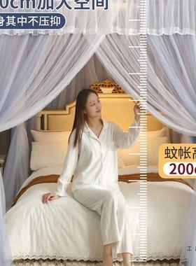 落地蚊帐0安25F5M768S8新款家用公2主双层纱风床幔欧式卧室蚊罩三