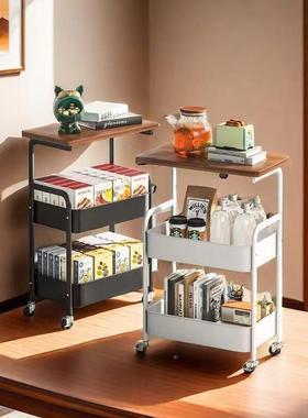 厨带房KWN收置物架铁多层桌面可移动办公室纳小推车桌板卧室艺零