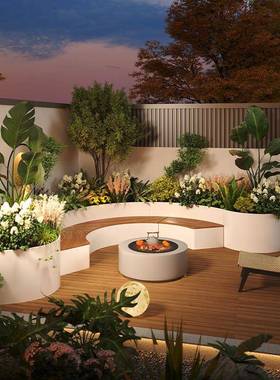 不锈钢花箱植箱户外庭组院露台隔断铁艺花槽坐种凳炉煮世牛茶围合