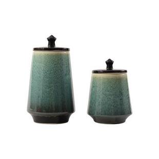 新中式陶瓷渐变储物罐售楼处博古架摆件样板房隔断玄关柜软装饰品