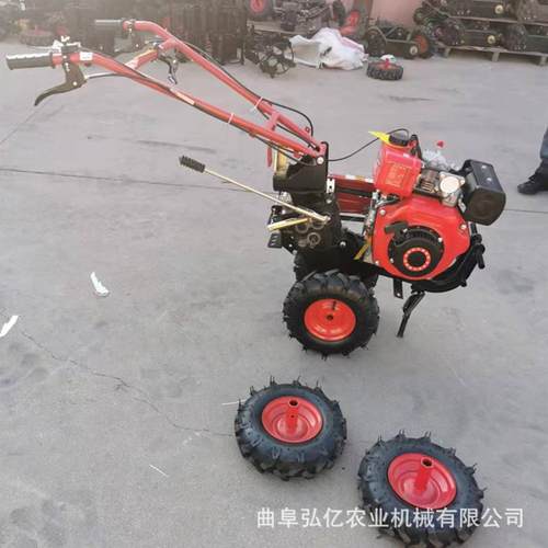 柴油173两驱微耕机小型旋耕起垄除草开沟耕地机汽油开荒翻松土机