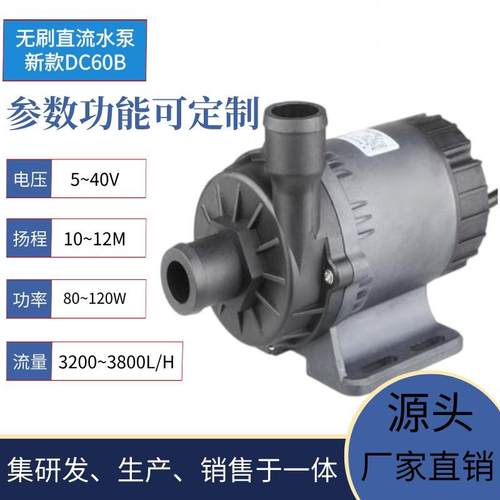 中科新款60B扬程12米流量3800L/H120W电动汽车冷水机冷却循环泵