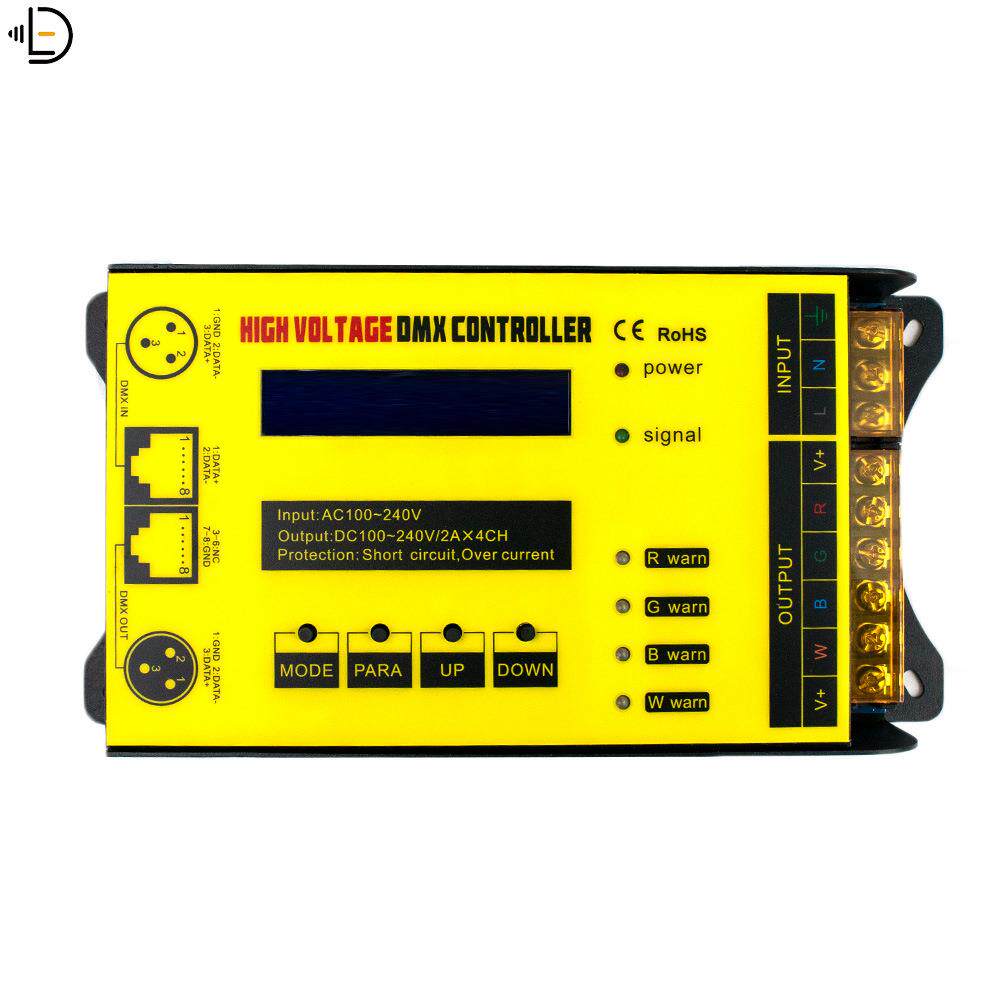 高压控制DMX512控制器LED高压RGB灯带控制器带LCD显示智能照明