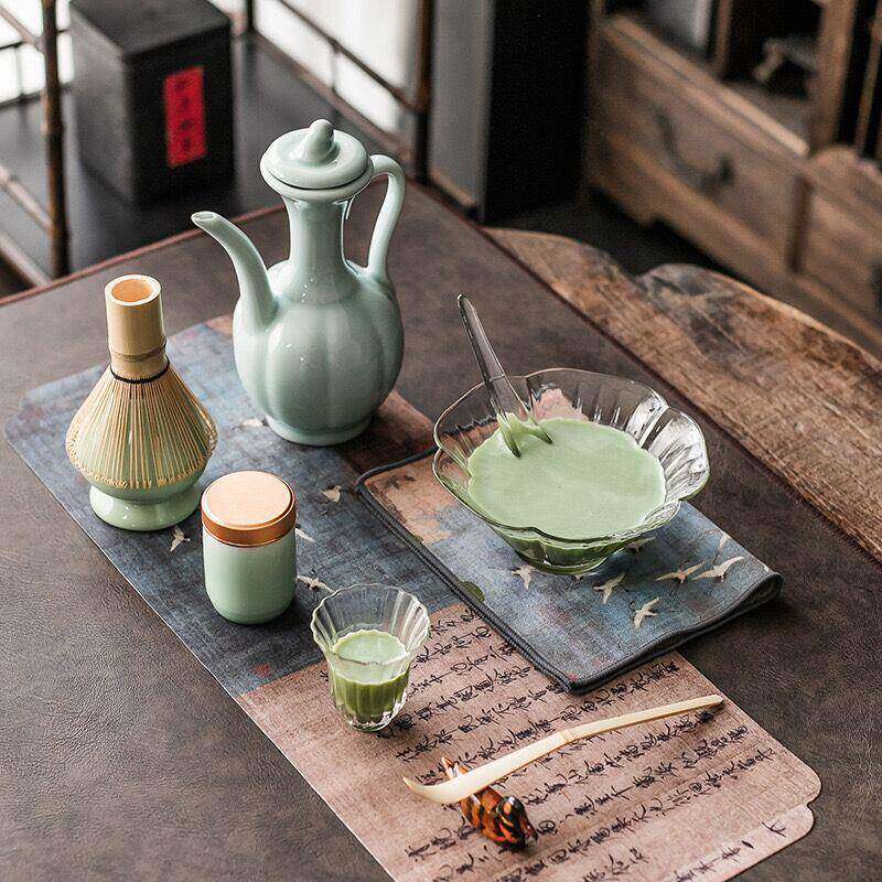 宋代点茶器具套装茶筅点茶粉玻璃茶盏抹茶工具宋式茶百戏全套茶具