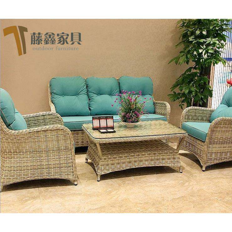 户外欧式藤编沙发组合花园酒店露台客厅庭院阳台休闲藤沙发