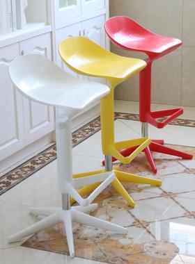 现代北欧升降吧椅汤勺创意旋转吧凳简约前台椅高脚凳家用吧台椅子
