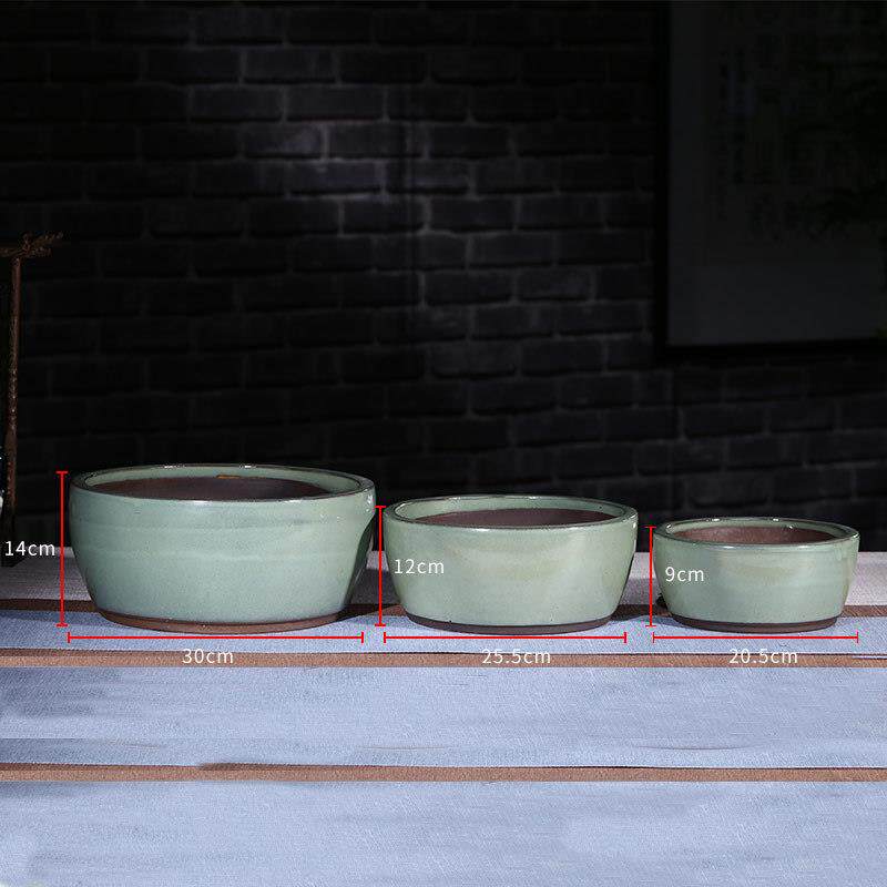 宜兴紫砂花盆创意多肉仿古上釉欧式陶瓷盆glazedpot