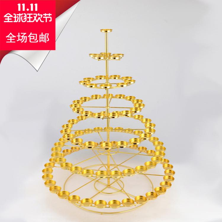7层108品酥油灯座灯架烛台莲花灯金属烛台