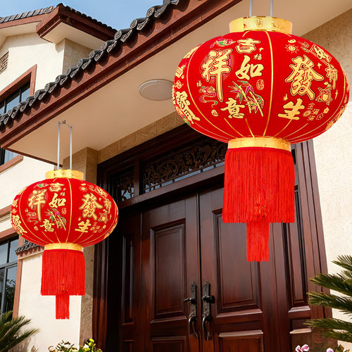 新年大红灯笼大门口一对2026马年过年装饰品农村户外阳台春节挂饰