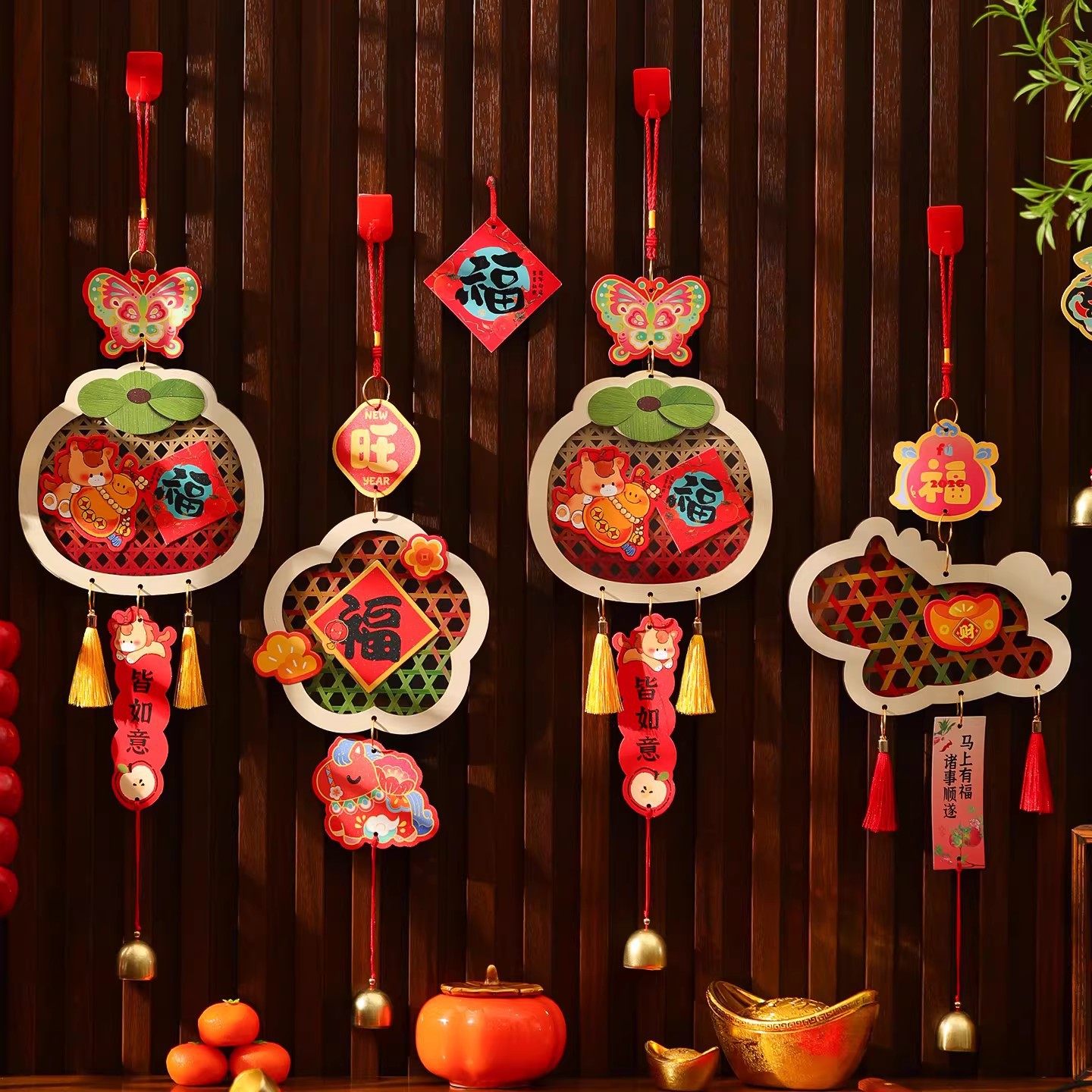新年装饰马年挂件2026新款竹编福字挂饰客厅玄关吉祥氛围布置旗舰,节庆用品/礼品,婚房装扮用品,淘宝优惠券,粉丝福利购,淘宝优惠卷
