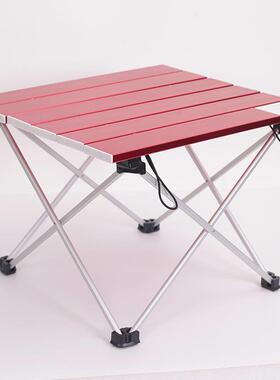 供应蓝.红色6片铝板桌S码户外便携折叠桌多功能折叠桌