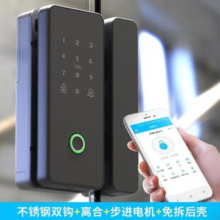 外贸办公室单双开玻璃门指纹密码锁TTLOCK通通锁智能锁